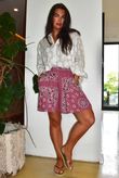 Ole Bubble Cotton Bandana Shorts Indian Pink